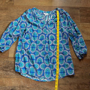 Women's Crown & Ivy Blouse Size S Blue Green Clearance